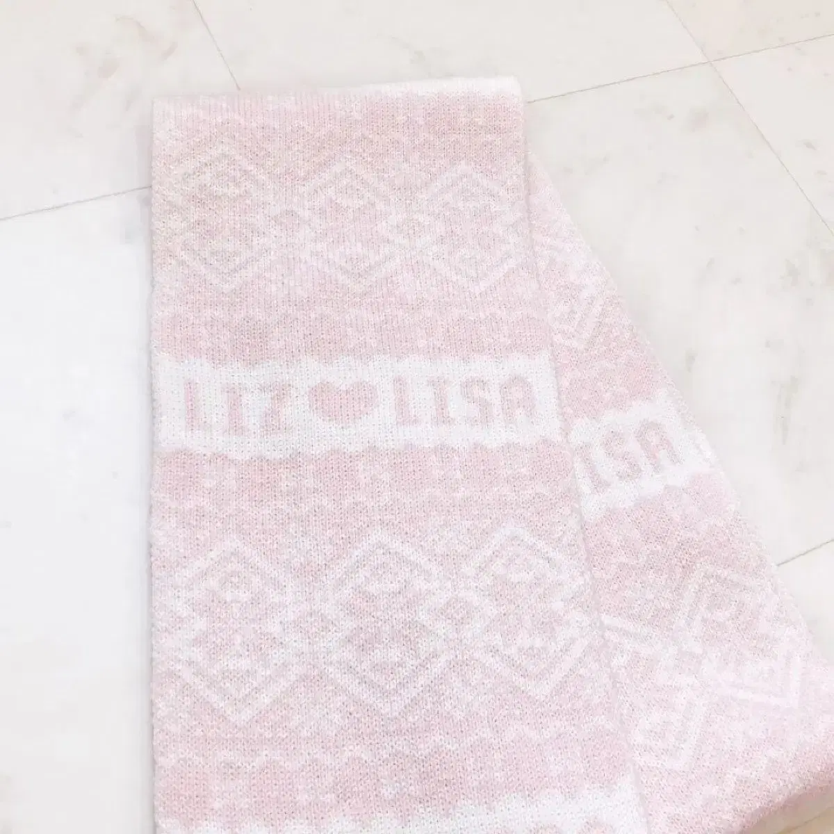 保存しておきます) リズリサリサリサニットピンクマフラー